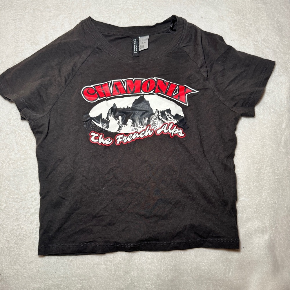 Dark Grey Divided S Crop Top